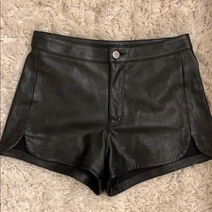 H&M High Waisted Faux Leather Short